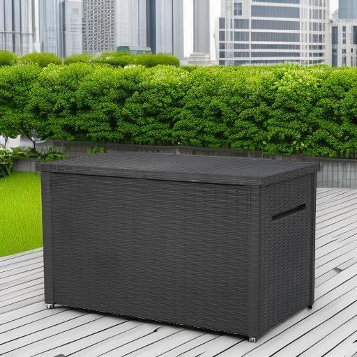 Keter Keter Java 230 Gallon XXL Durable Resin Outdoor Storage and Organization Deck Box Ideal For Garden Patio Furniture and Supplies