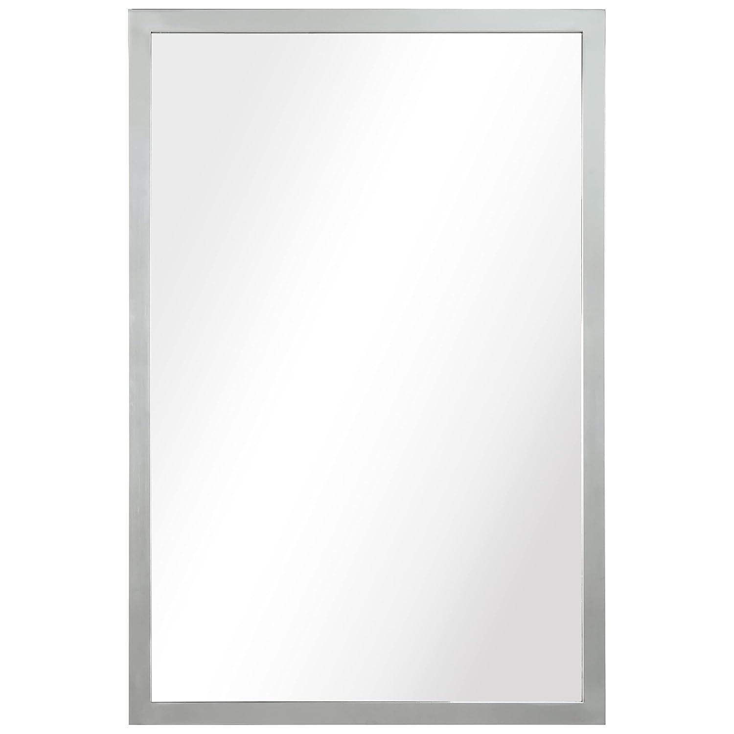 Empire Art Direct Contempo Stainless Steel Gold Wall Mirror Plished Silver 20" x 30" Silver