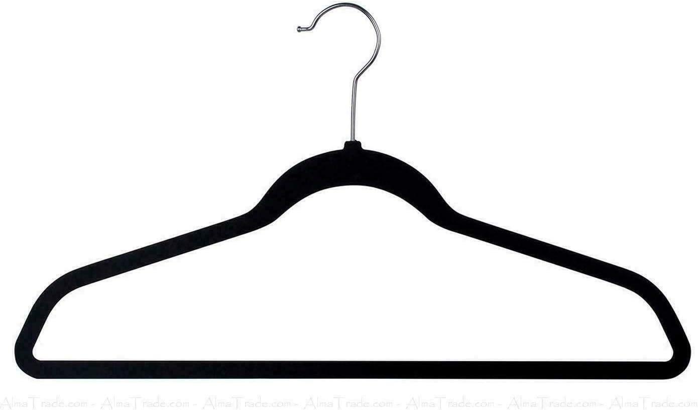 Space-Saving Velvet Coated Triangular Hangers - 50 Pack