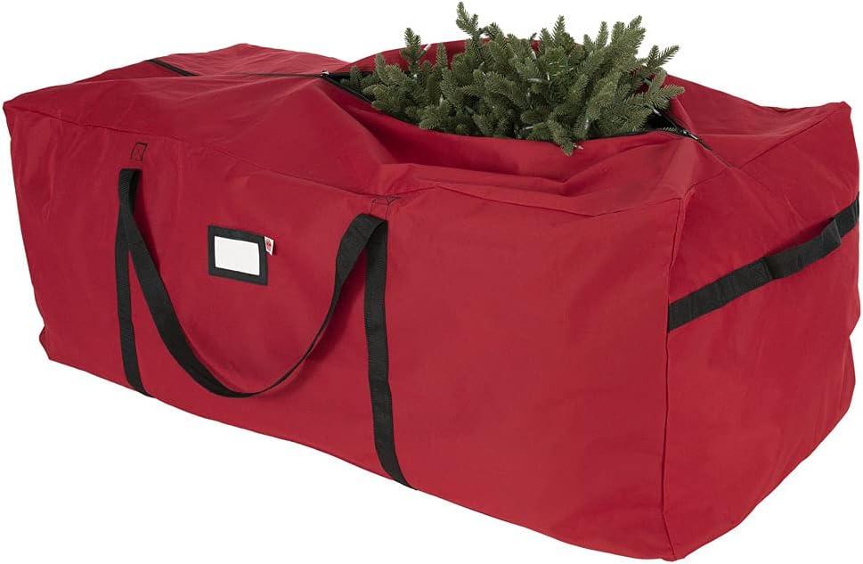 Santa's Bag 6'-9' Extra Large Tree Storage Bag: TreeKeeper, Polyester, Built-In Handles, Christmas Tree Storage, Red