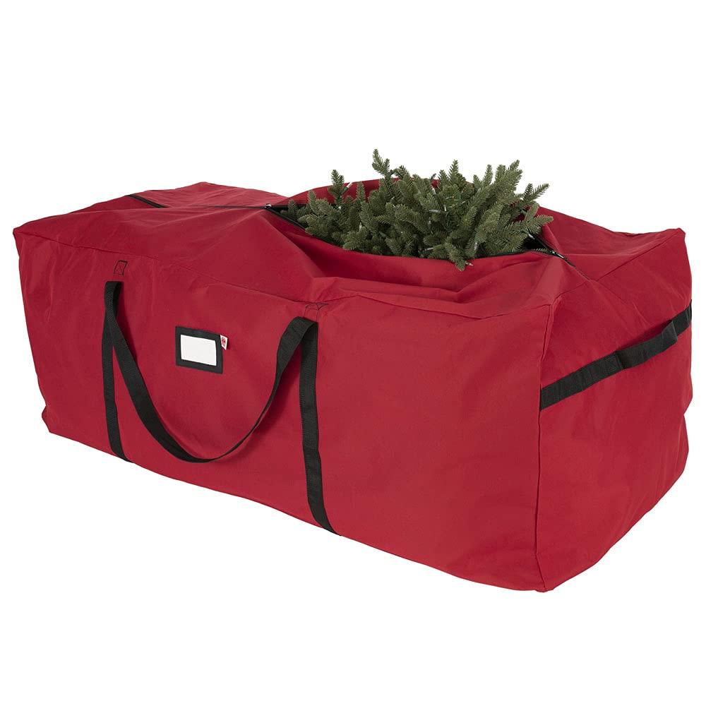 Santa's Bag 6'-9' Extra Large Tree Storage Bag: TreeKeeper, Polyester, Built-In Handles, Christmas Tree Storage, Red