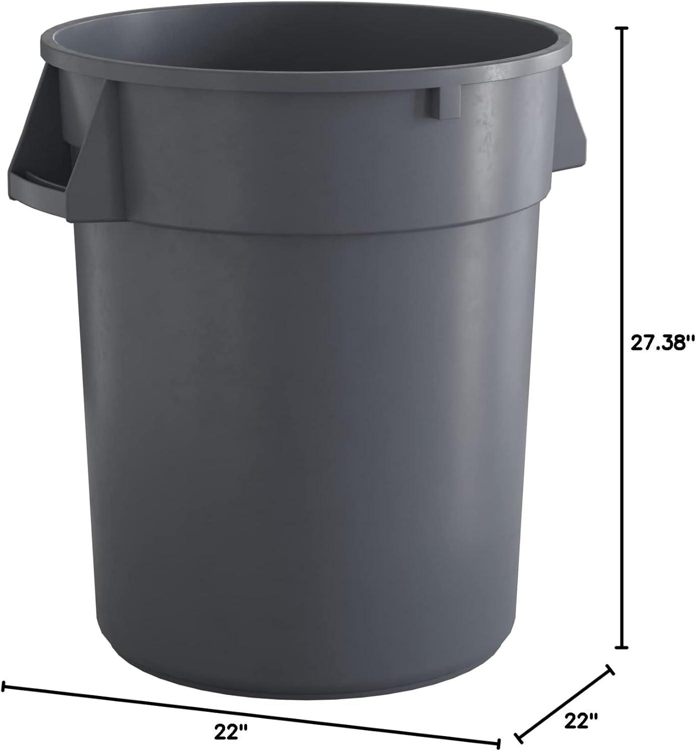 YfulYde 32GLWRGRA Round Waste Receptacle LLDPE 32 gal Gray