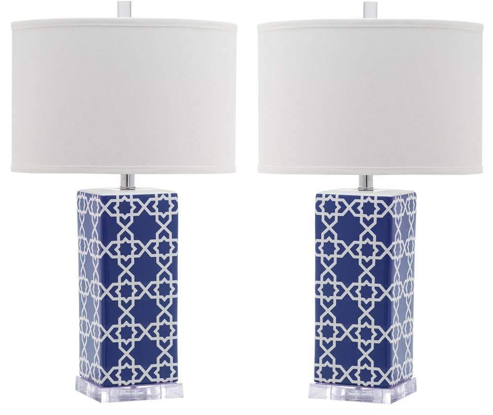 Quatrefoil Table Lamp (Set of 2) - Navy - Safavieh.
