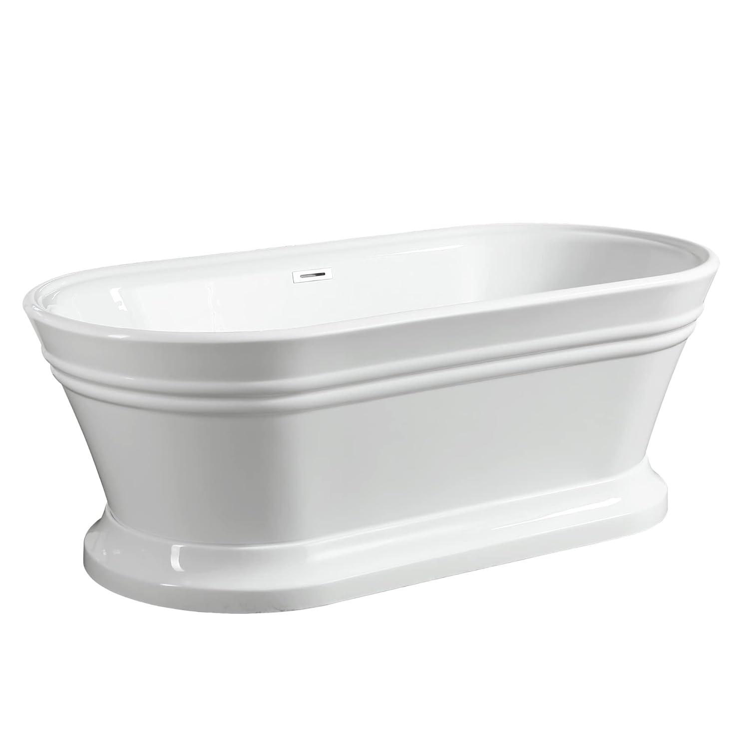 54'' x 29'' Freestanding Soaking Acrylic Bathtub