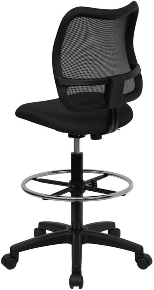 Flash Furniture Elaine Mid-Back Black Mesh Drafting Chair