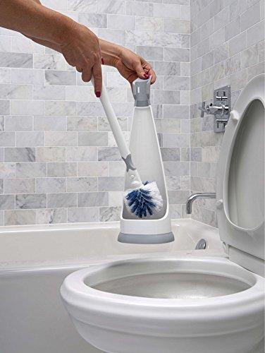 Unger No-Drip Toilet Brush Set  Flexible Neck Toilet Brush with Portable Caddy Holder, Discreet Bathroom Cleaning Brush, Toilet Scrubber, Toilet Bowl Cleaner Brush, Bathroom Cleaning Supplies