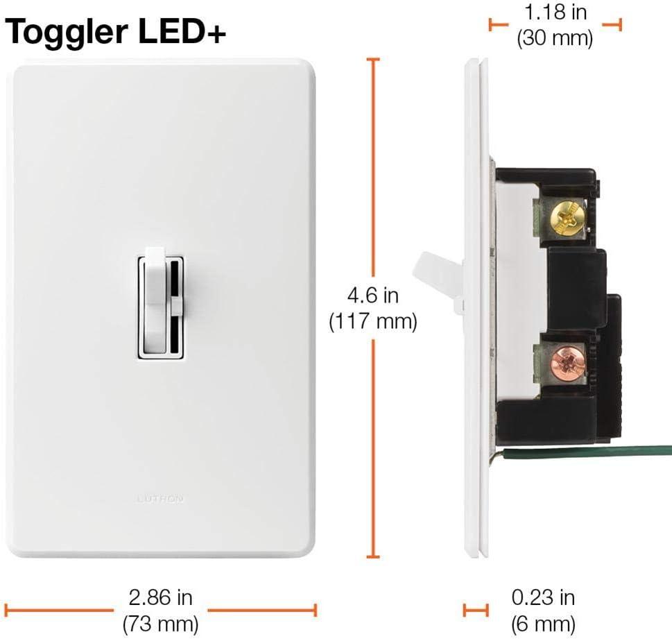 Black Smart LED Toggle Dimmer Switch for Dimmable Bulbs