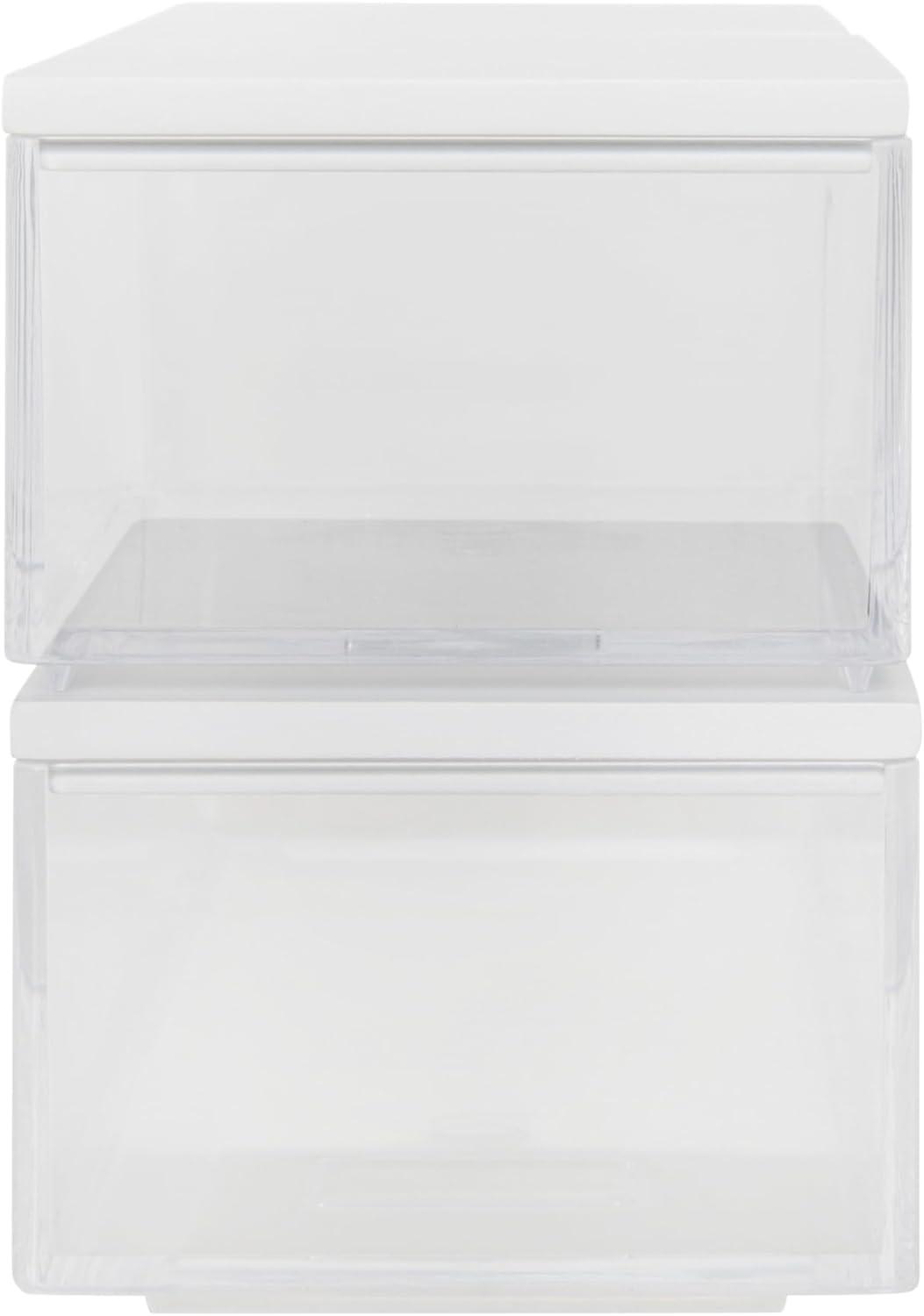 Thomas Martha Stewart Clear Plastic Storage Organizer Bin Set with Wooden Lids