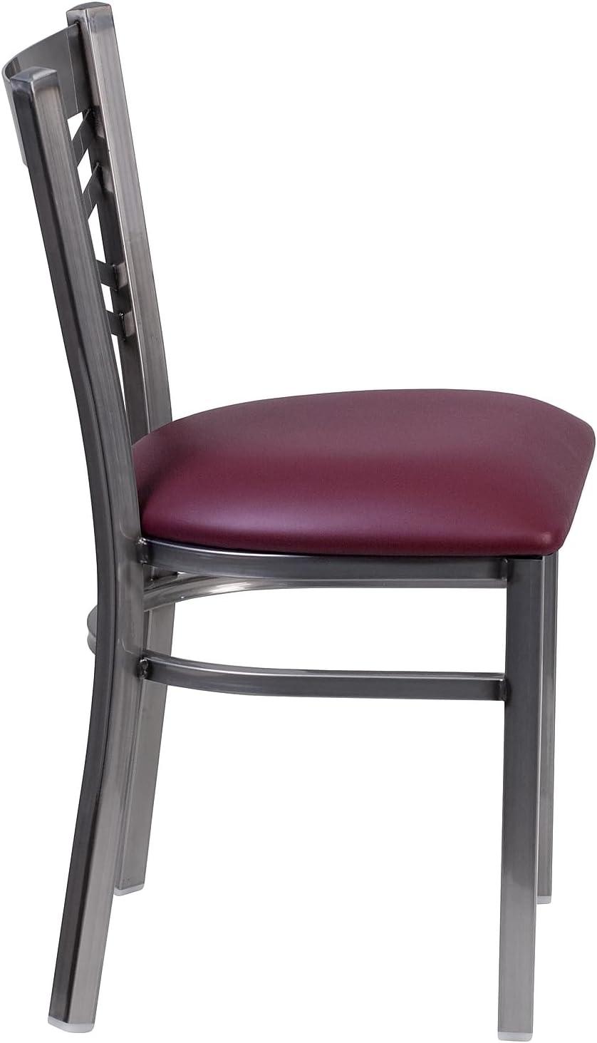 Flash Furniture Hercules Traditional Vinyl & Metal X-Back Restaurant Dining Chair Burgundy 2/Pack