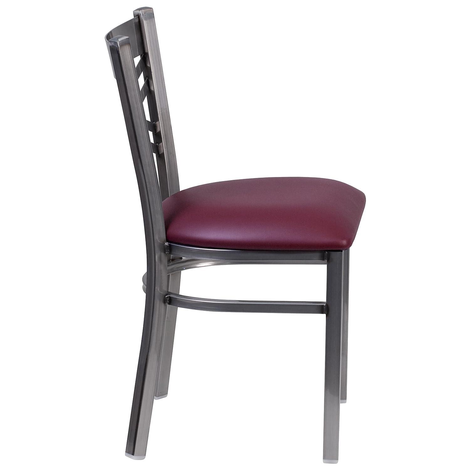 Flash Furniture Hercules Traditional Vinyl & Metal X-Back Restaurant Dining Chair Burgundy 2/Pack