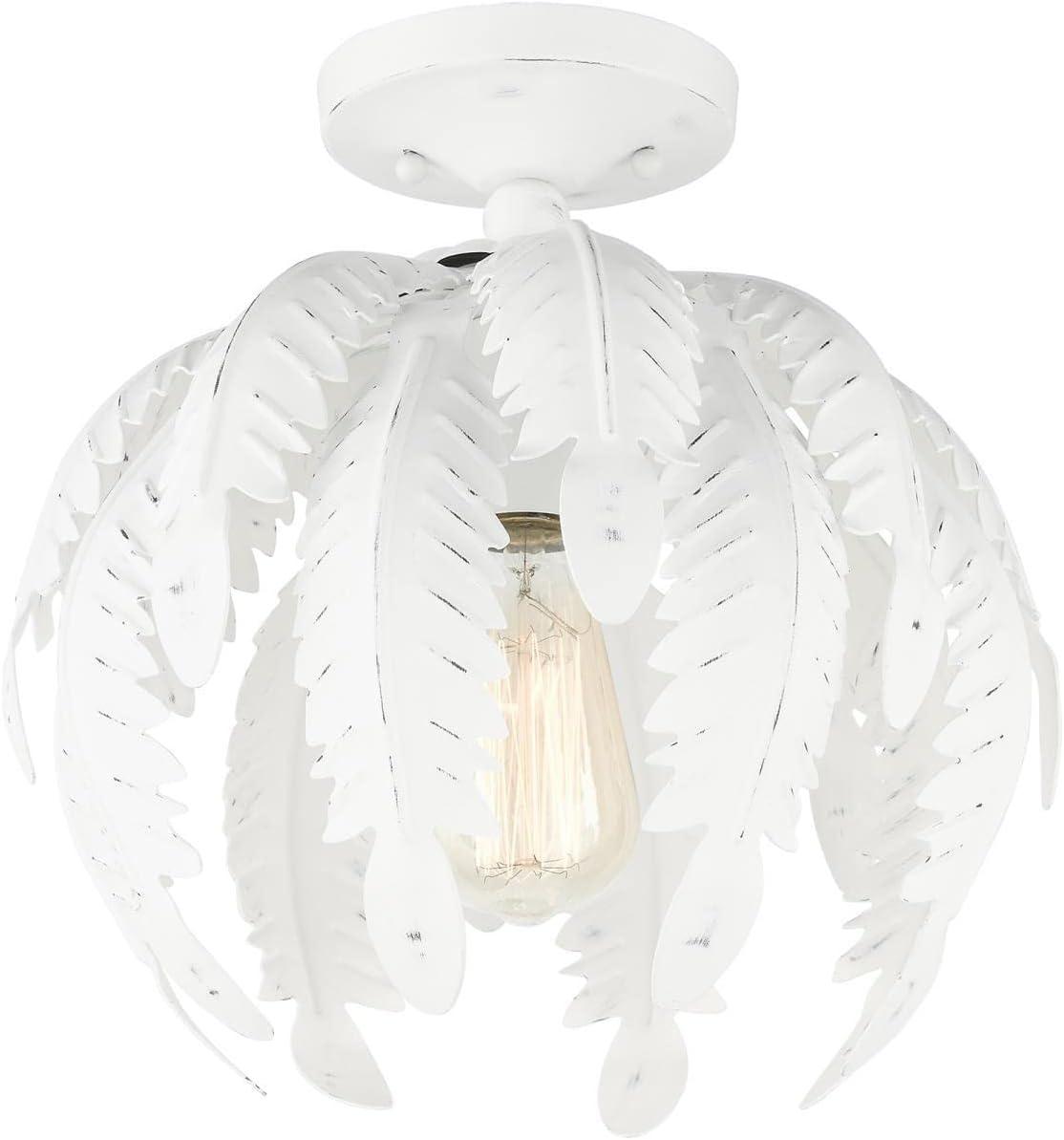 Livex Lighting Acanthus 1 - Light Semi-Flush Mount in  Antique White