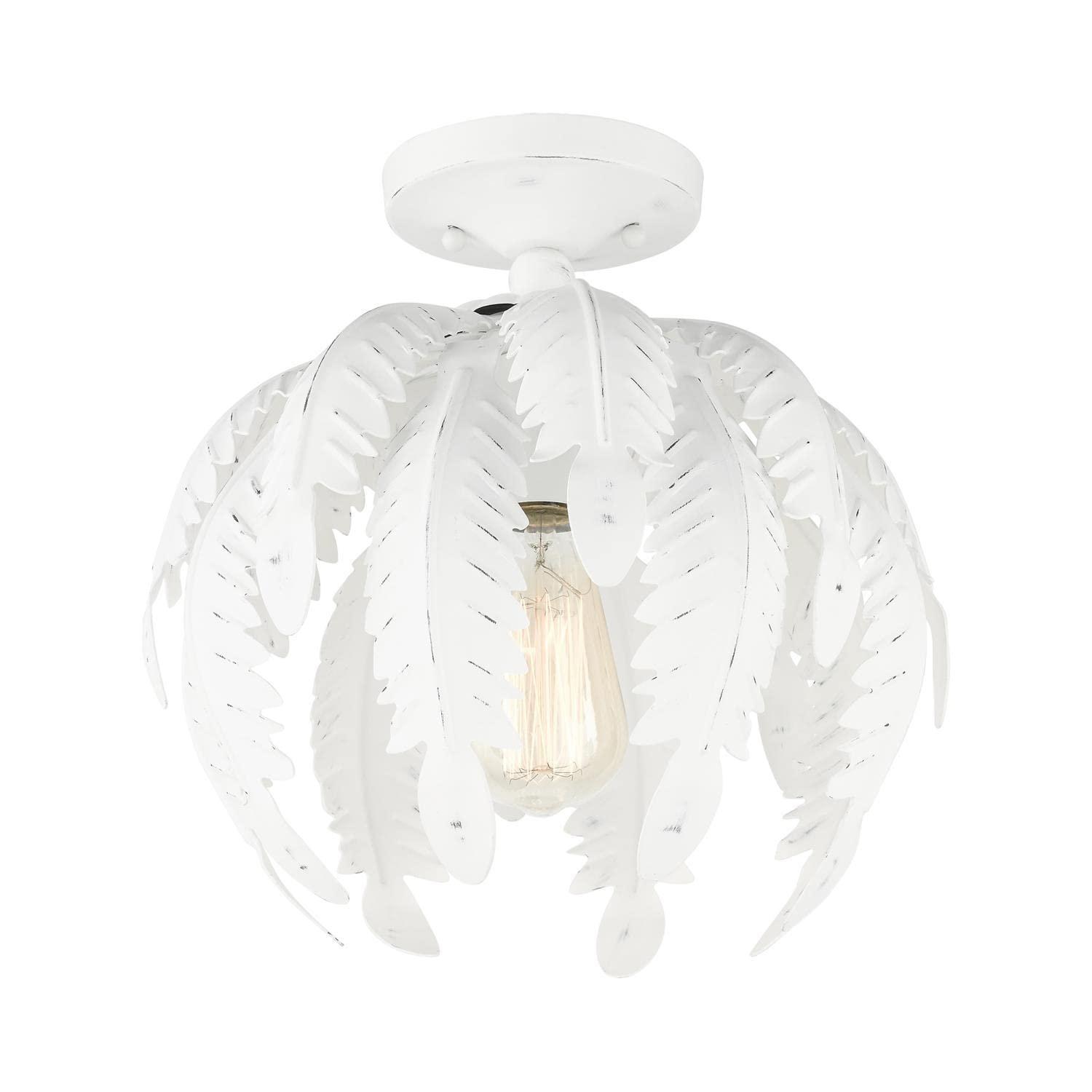 Livex Lighting Acanthus 1 - Light Semi-Flush Mount in  Antique White