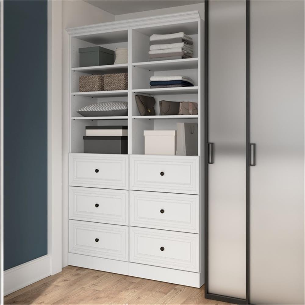 Bestar Versatile 50" Engineered Wood Closet Organization System in White