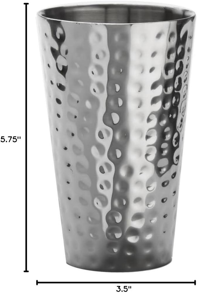 Hammered Stainless Steel 16 oz. Tumbler with Mirror Finish