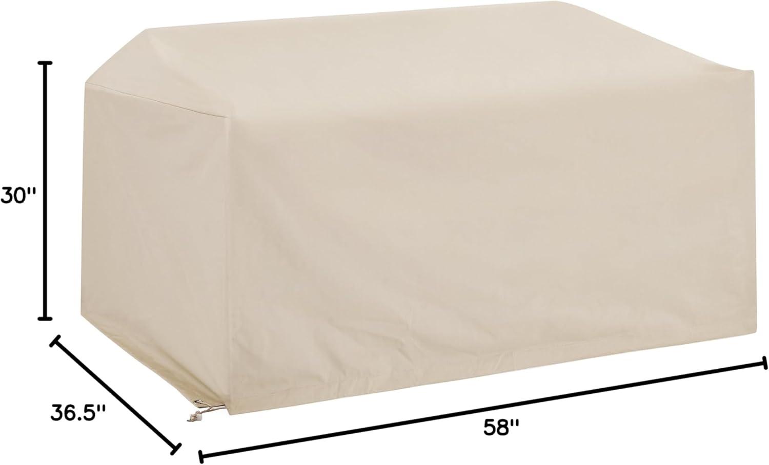 Outdoor Loveseat Furniture Cover - Tan - Crosley: Waterproof Polyester Sofa Protector with Drawstring Closure