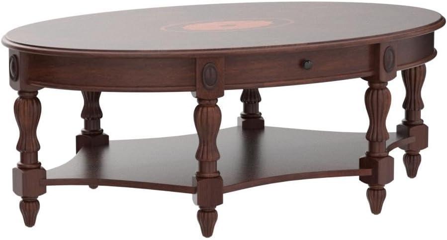 Solid Wood Coffee Table Console Table with Storage Drawer With drawers Coffee Table Wood, Cherry Coffee Tables