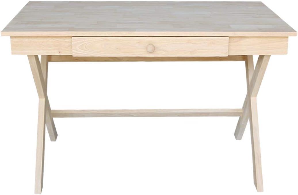 Unfinished Parawood Cross Leg Desk with Drawer