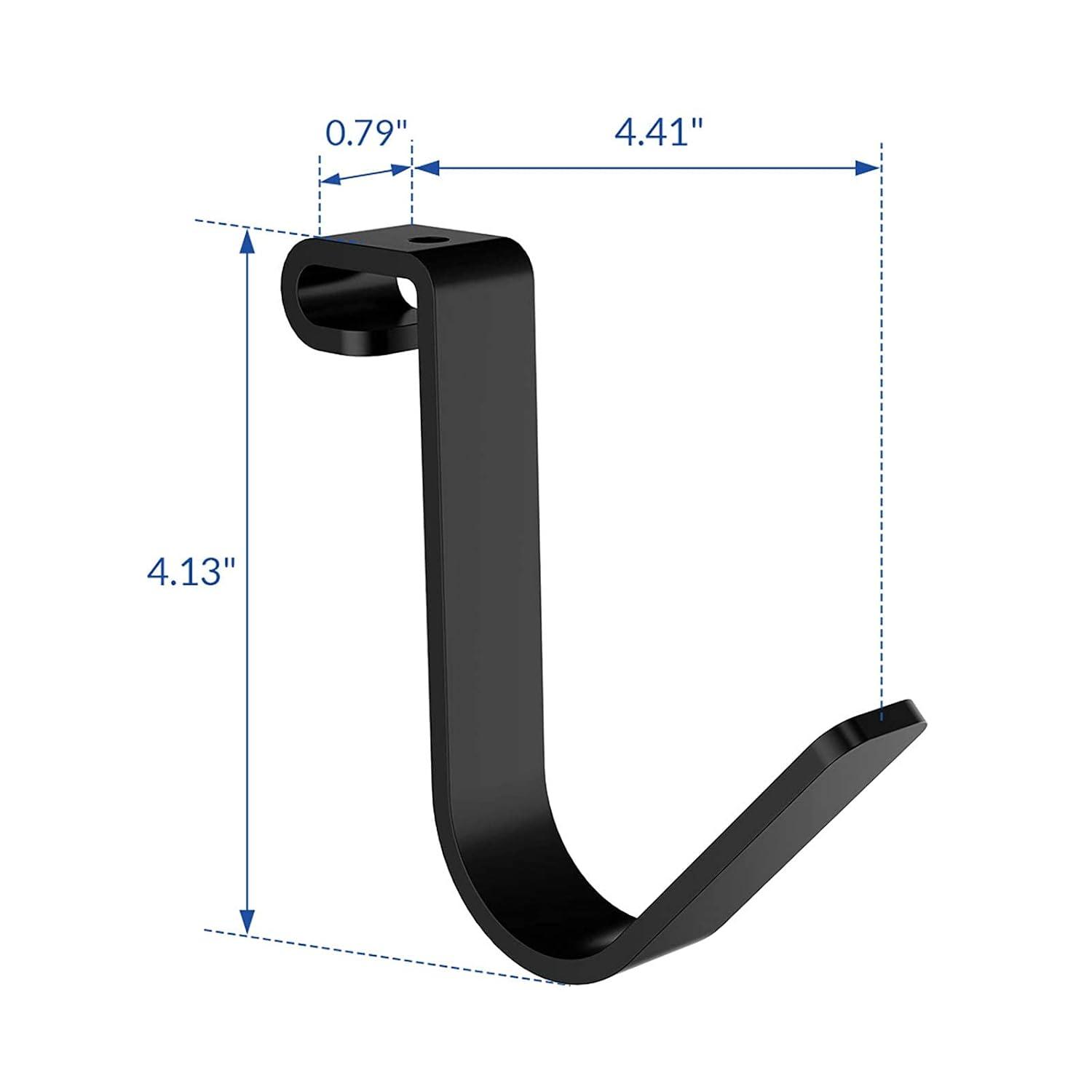 FLEXIMOUNTS 4 Pack Add On Storage Rail Hook Accessory for Ceiling Rack and Wall Shelving, Max Weight Capacity up to 50lbs, Black