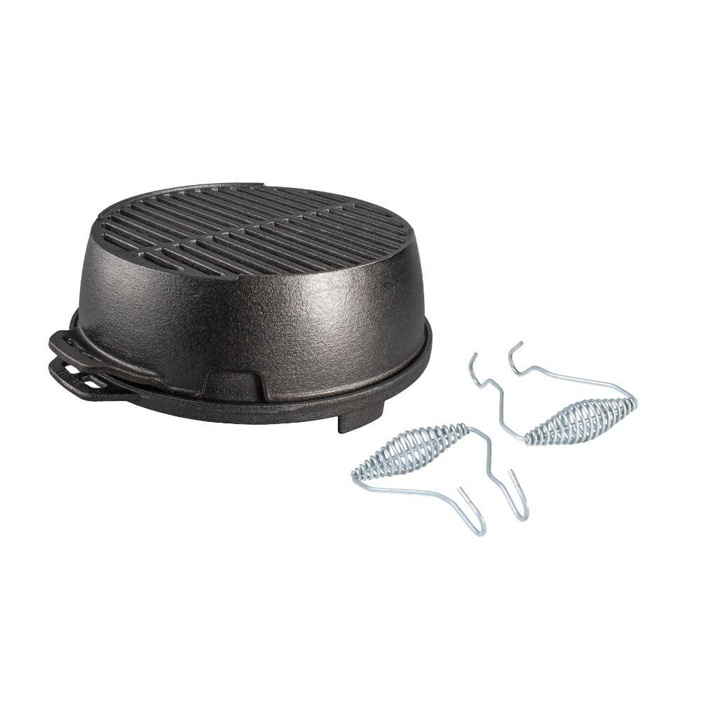 Lodge Cast Iron 12" Charcoal Camping Round Kickoff Grill