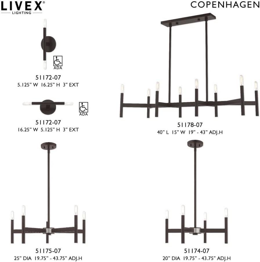 Livex Lighting - Copenhagen - 8 Light Linear Chandelier In Mid Century Modern