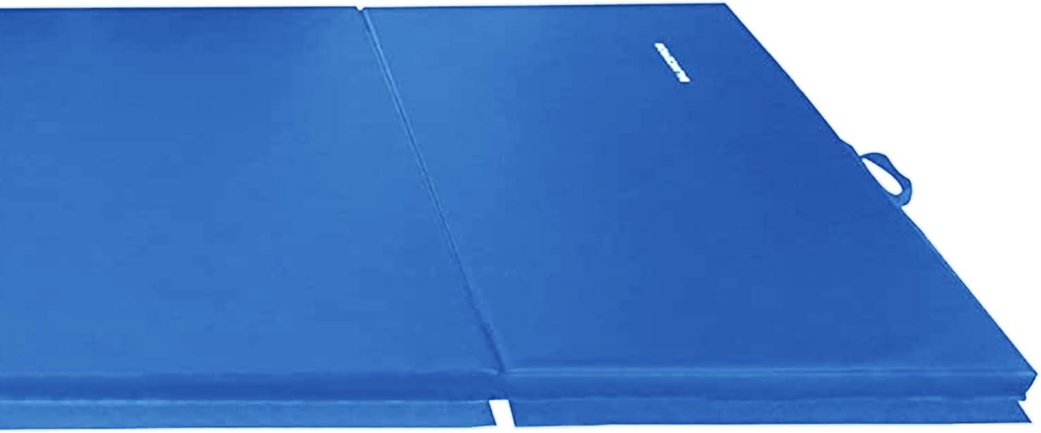 BalanceFrom All Purpose 4'x8'x2" Extra Thick High Density Anti Tear Fitness Yoga Gymnastics Gym Folding Exercise Aerobics Mat, Blue