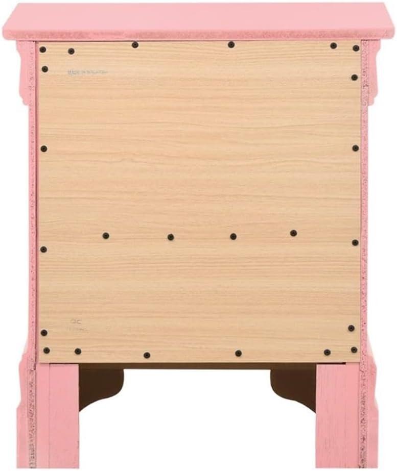 Glory Furniture Louis Phillipe 2 Drawer Nightstand in Pink