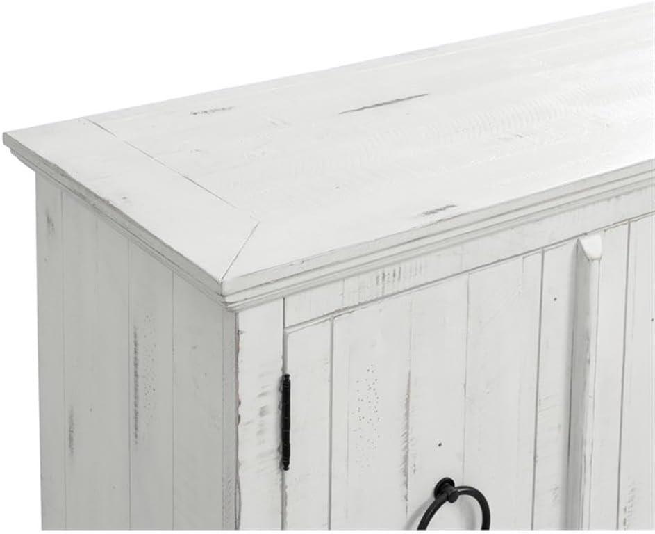 Martin Svensson Home Garden District Rustic White Solid Wood 65" TV Stand