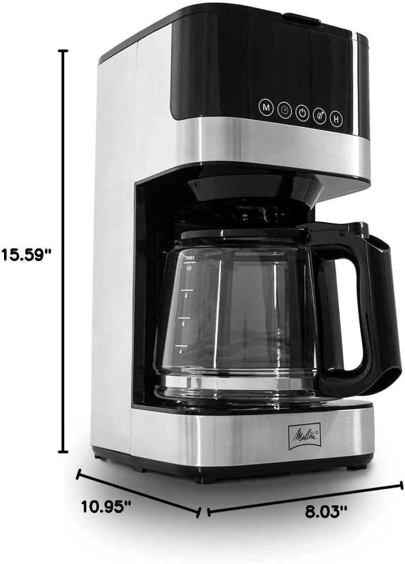 Melitta Aroma Tocco 10-cup Drip Coffee Maker With Glass Carafe And Touch Control Display