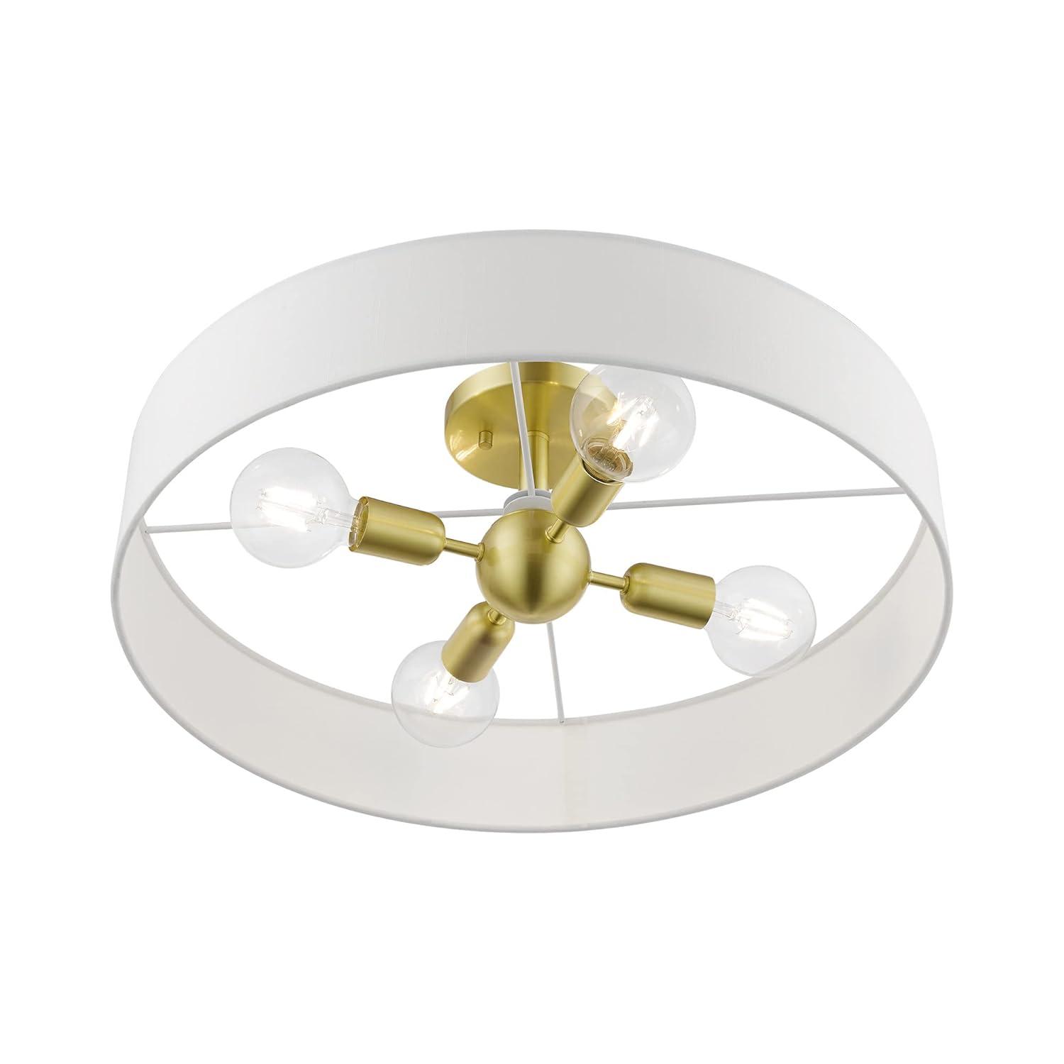 Livex Lighting Venlo 4 - Light Semi-Flush Mount in  Black/Brushed Nickel