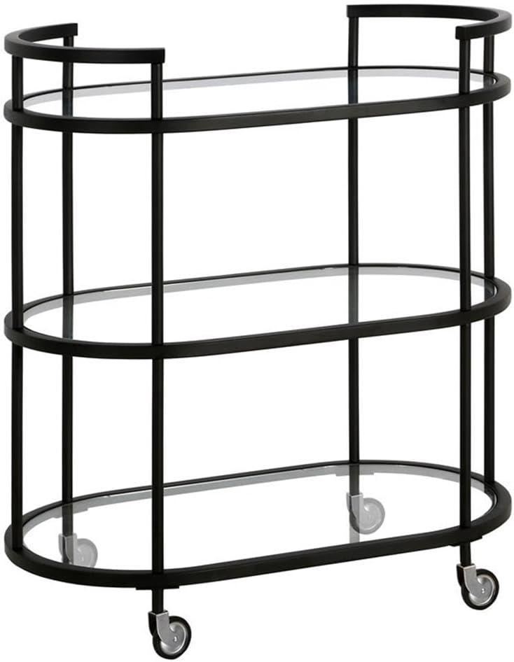 Henn&Hart 30" Blackened Bronze Metal/Glass Bar Cart