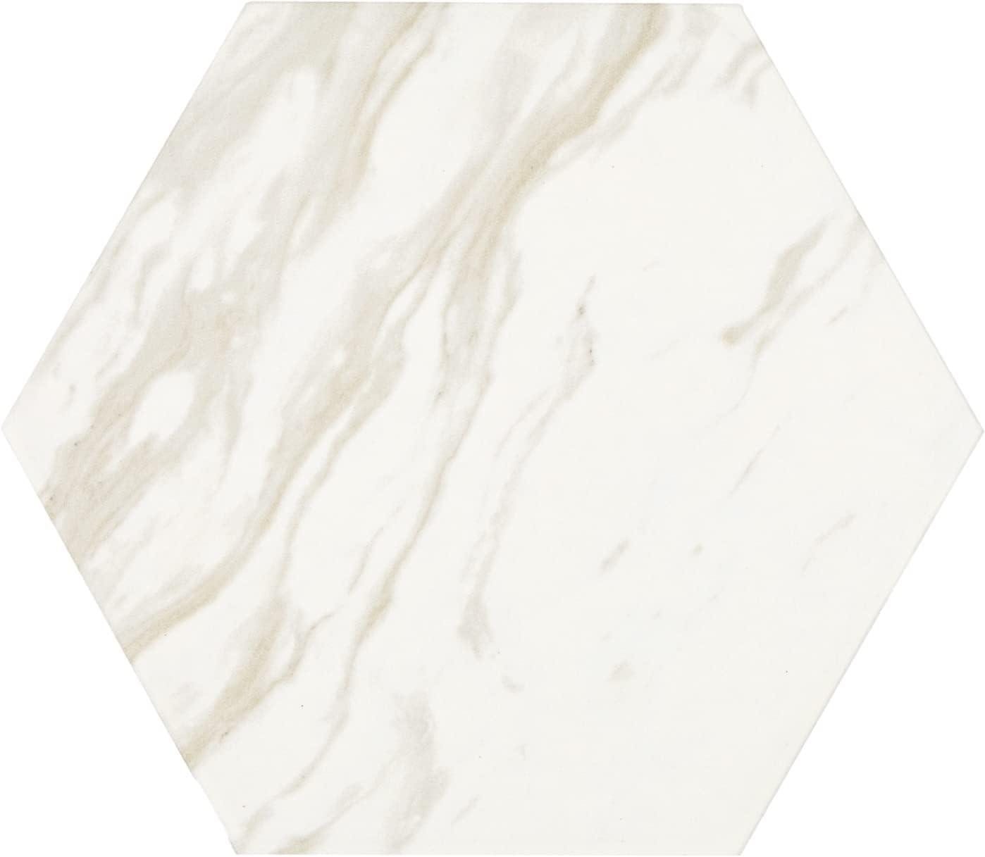 Daltile Perpetuo 8" X 9" Hexagon Porcelain Marble Look Wall & Floor Tile