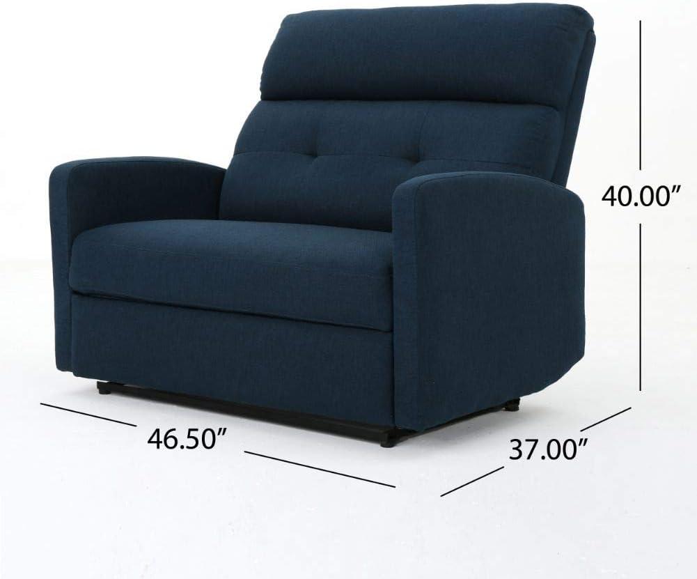 Christopher Knight Home Halima 2-Seater Recliner - Navy : Upholstered Polyester, Hardwood Frame