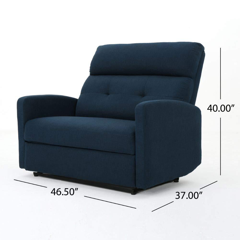 Christopher Knight Home Halima 2-Seater Recliner - Navy : Upholstered Polyester, Hardwood Frame