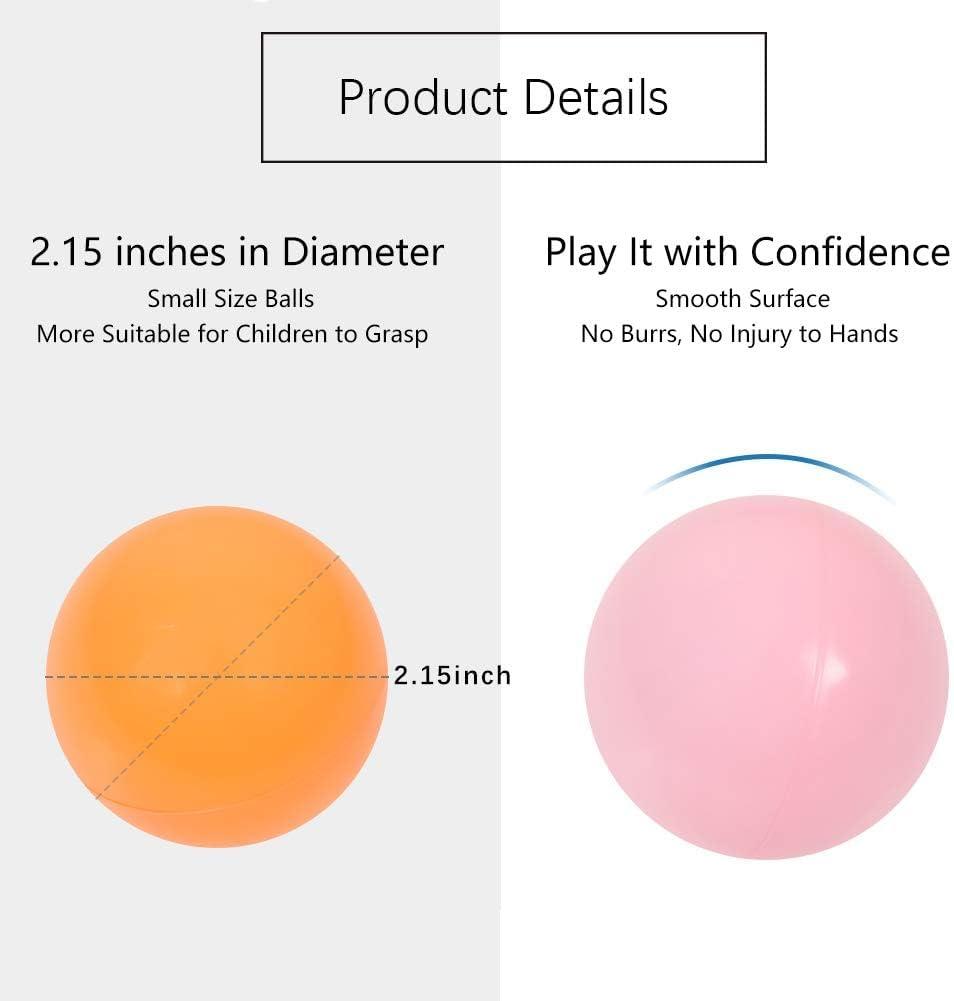 Anvazise 100Pcs Ball Pit Balls Thickened Eco-friendly Smooth Reusable Bite-resistant Hand-on Ability PE Material Macaron Color Pit Balls Kindergarten Toy