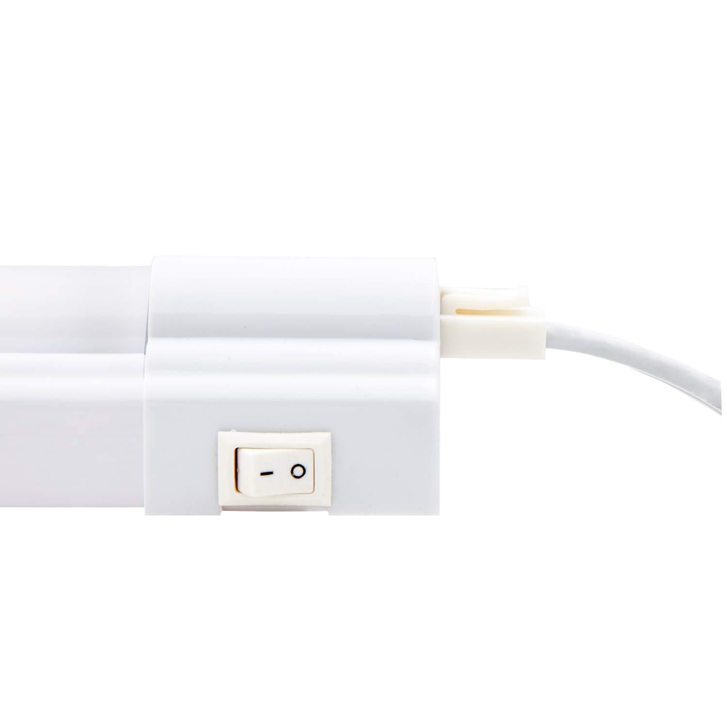 Maxxima 24 in. LED Under Cabinet Light, Linkable, 1200 Lumens, 3000K Warm White, White, On/Off Switch