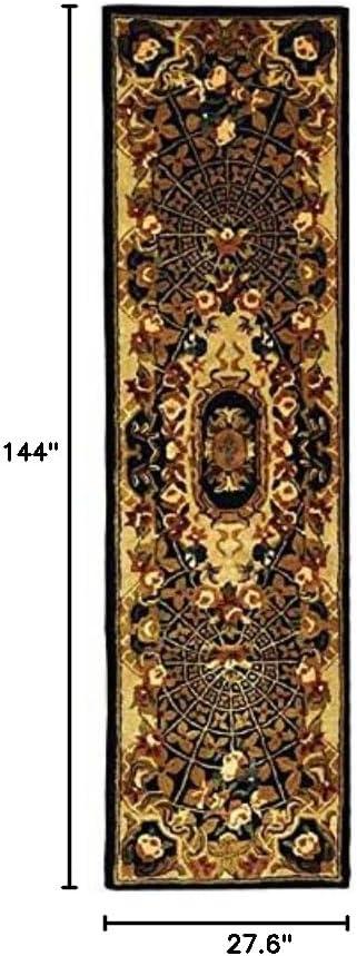 Classic CL304 Hand Tufted Runner Rug - Black/Gold - 2'3"x12' - Safavieh.