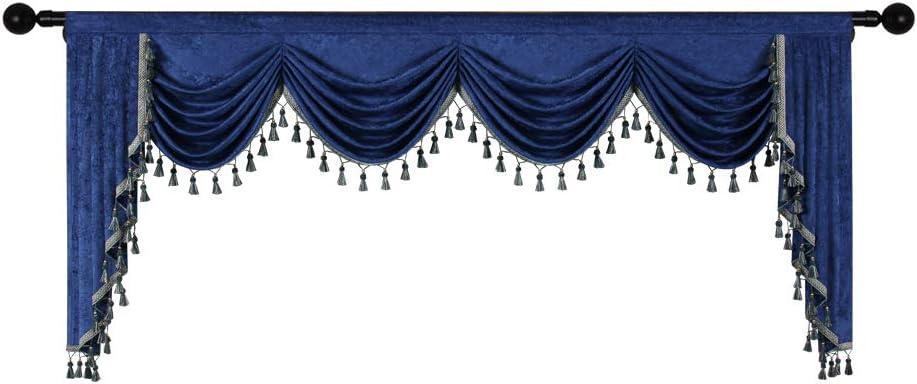 Gold Chenille Waterfall Valance with Rod Pocket