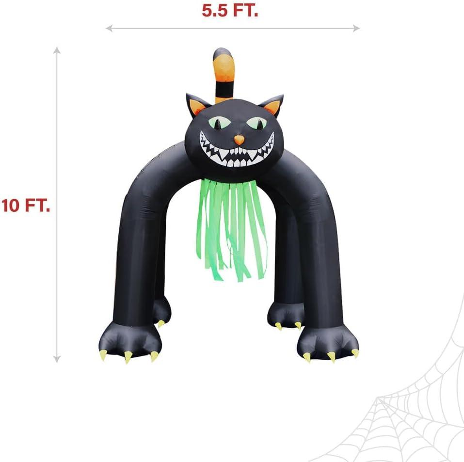 10-Ft. Tall Pre-lit Inflatable Black Cat Arch