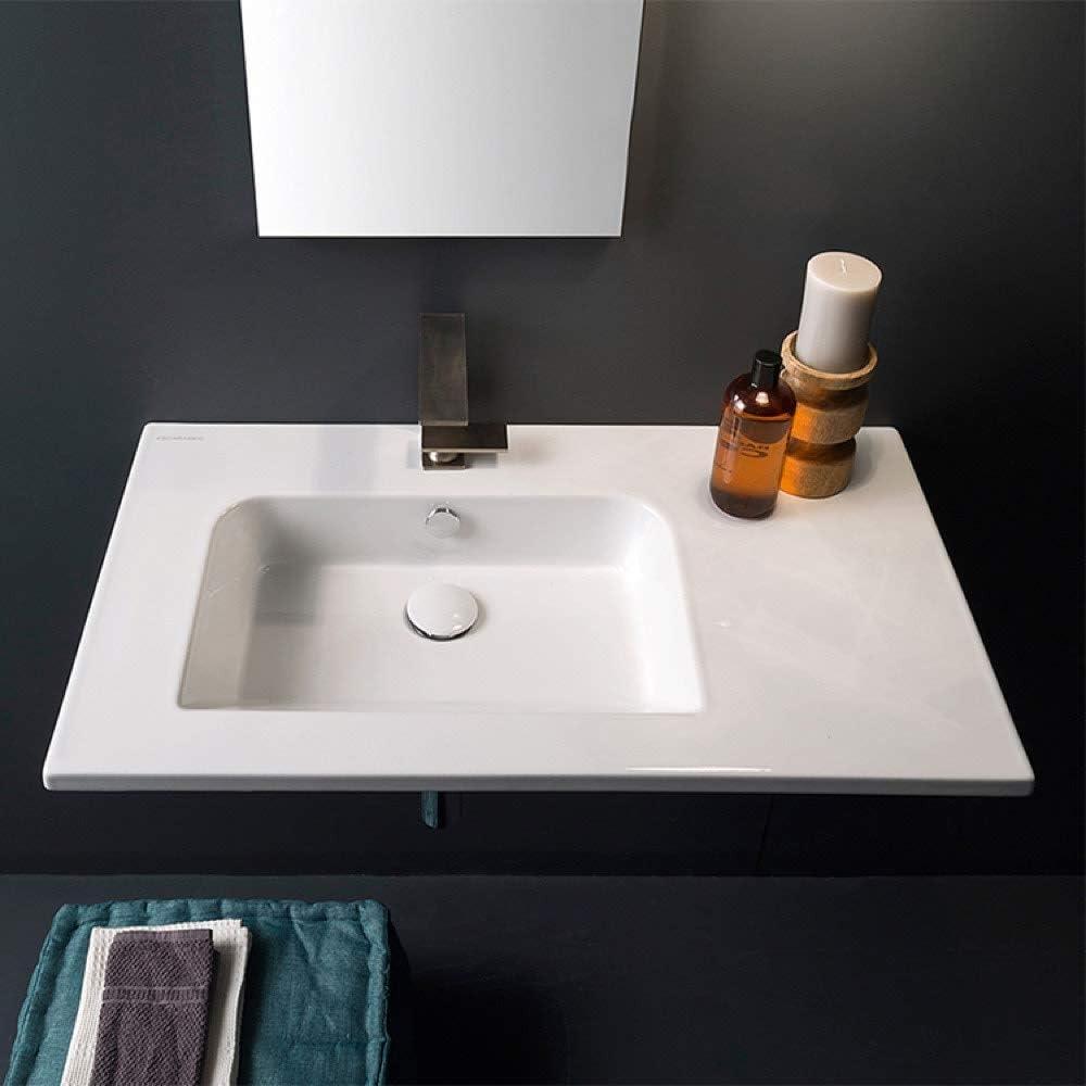 Scarabeo By Nameeks 18.5'' Glossy White Ceramic Rectangular Bathroom Sink with Overflow