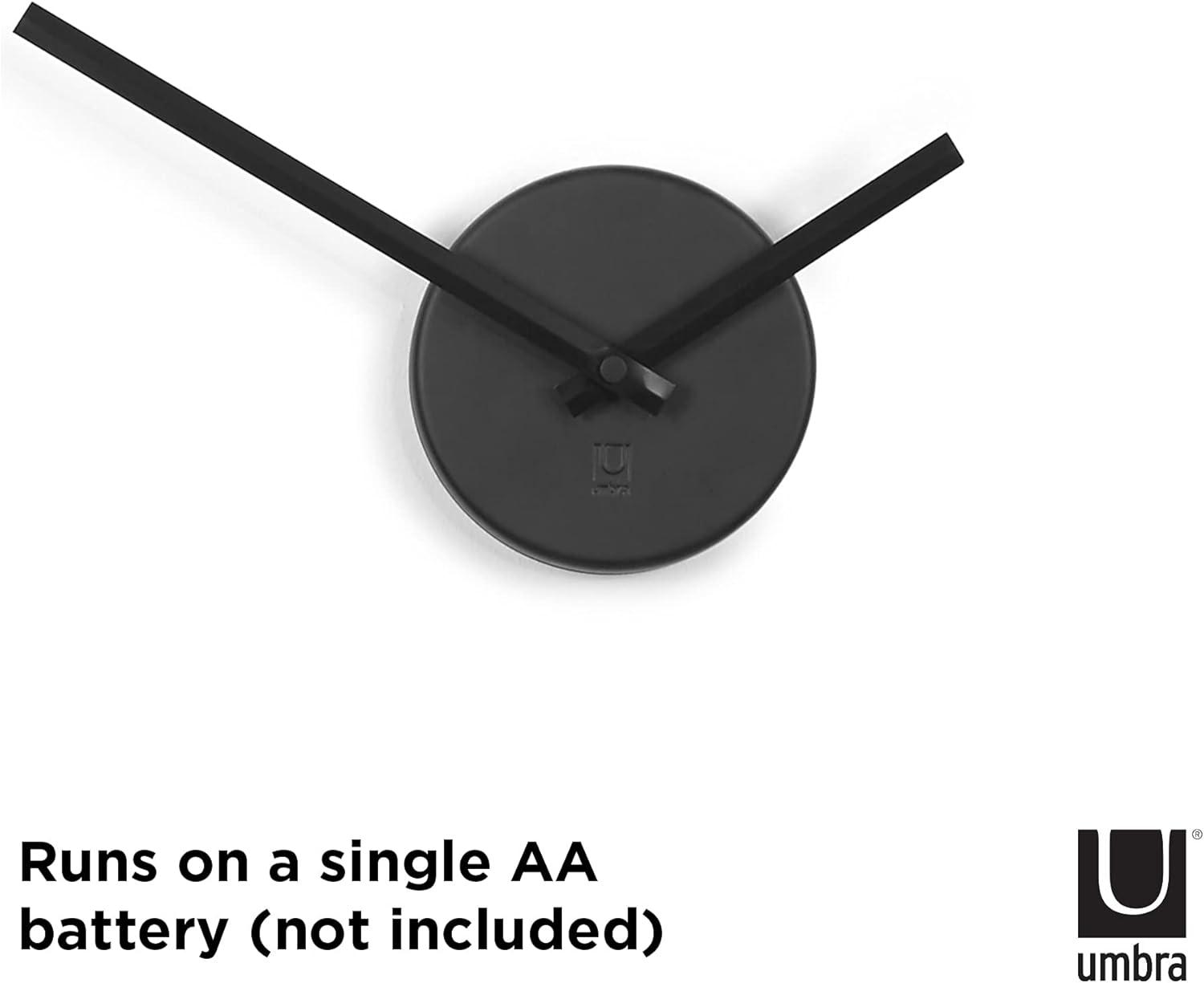 Blink Wall Clock Black - Umbra: Modern Aluminum Analog Display, Indoor Decorative Timepiece