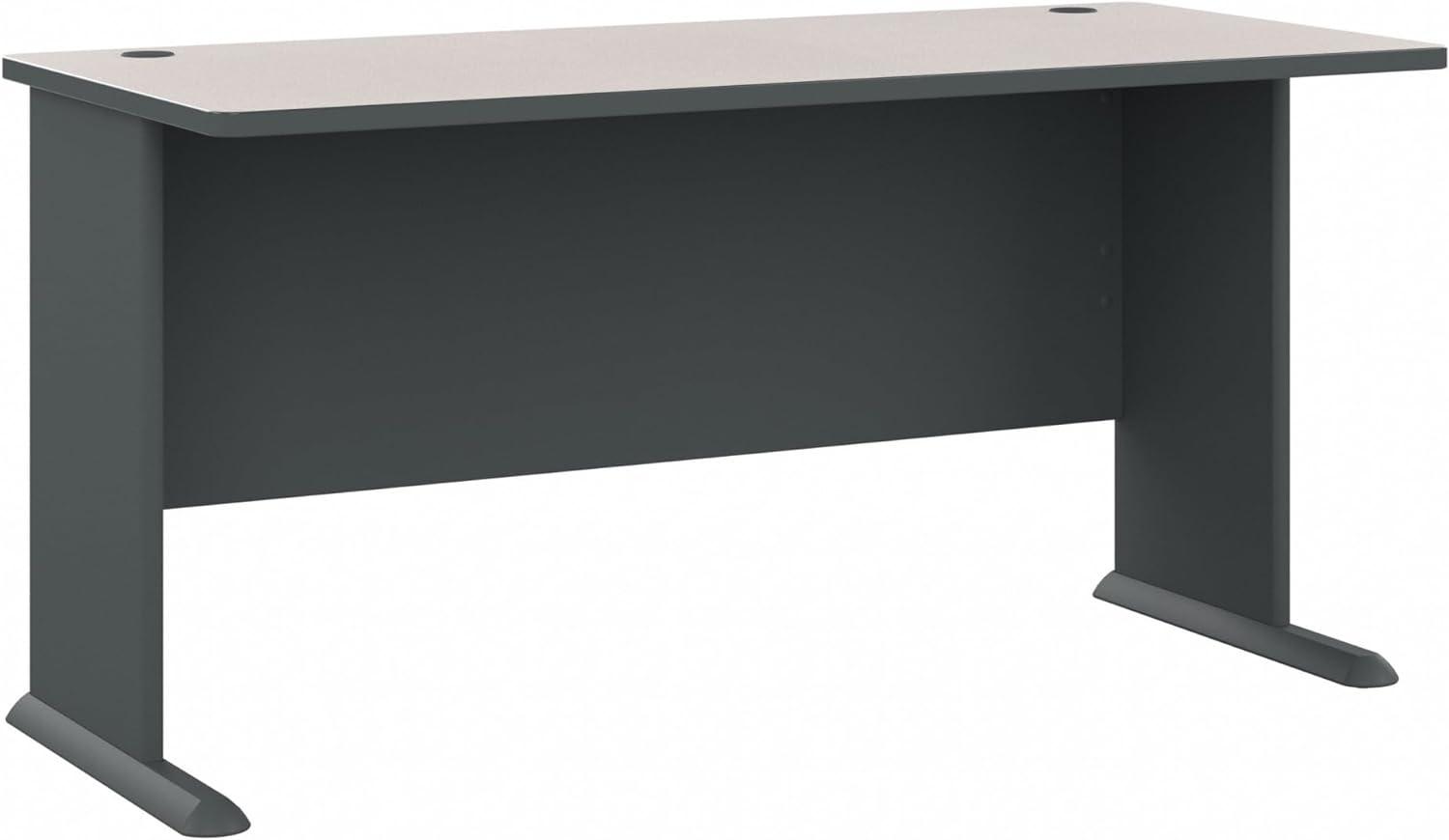 Executive Slate and White Spectrum Corner Desk with Drawer and Filing Cabinet