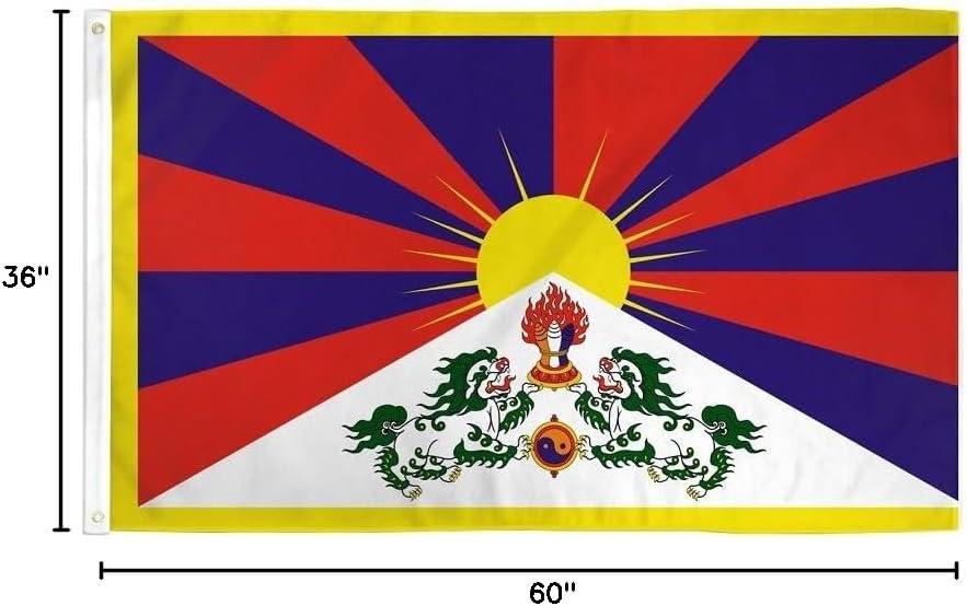 3x5 Tibet China Flag Buddhism Banner Dalai Lama Tibetan Pennant Chinese Outdoor