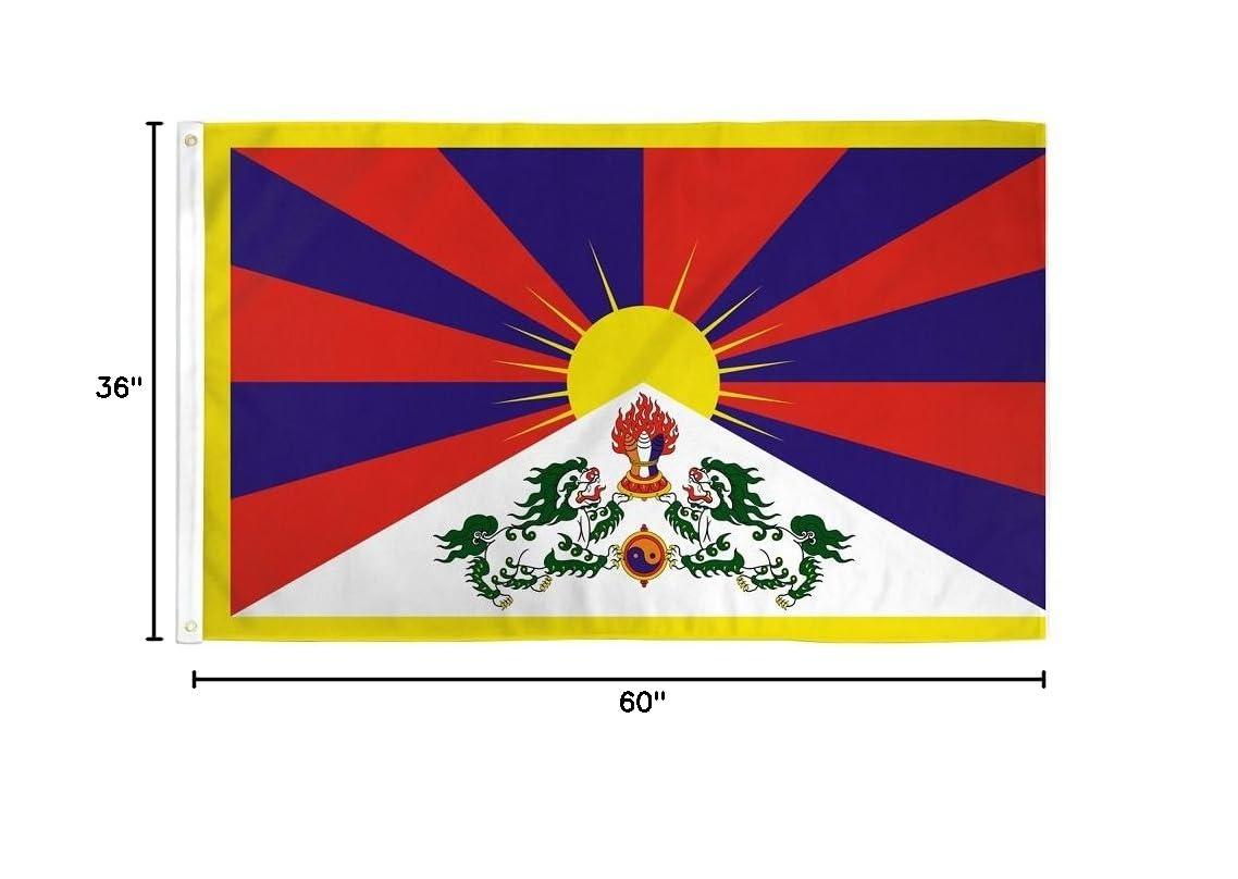3x5 Tibet China Flag Buddhism Banner Dalai Lama Tibetan Pennant Chinese Outdoor