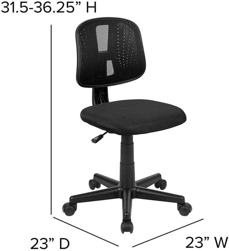 Flash Furniture Flash Fundamentals Mid-Back Black Mesh Swivel Task Office Chair with Pivot Back, BIFMA Certified