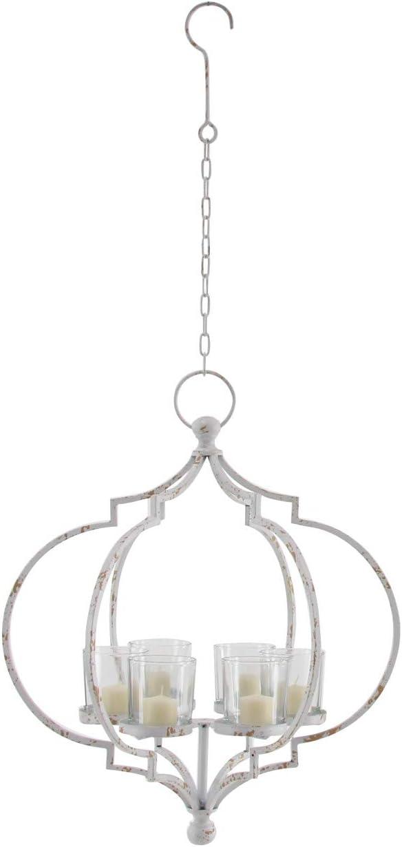 DecMode 6 Holder White Metal Candelabra