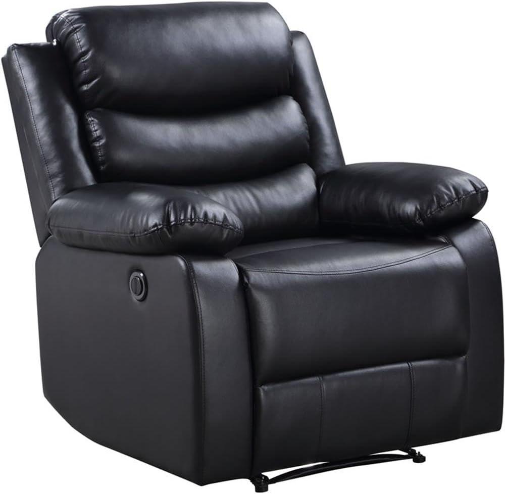 39" Eilbra PU Recliner Sofa Black- Acme Furniture