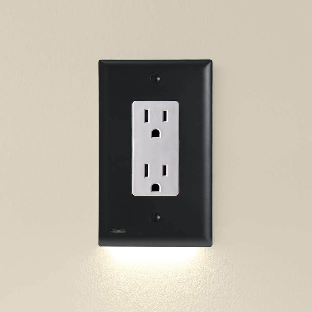 SnapPower GuideLight 2 Wall Plate Night Light - Auto On/Off Sensor - Decor, White (1 Pack)