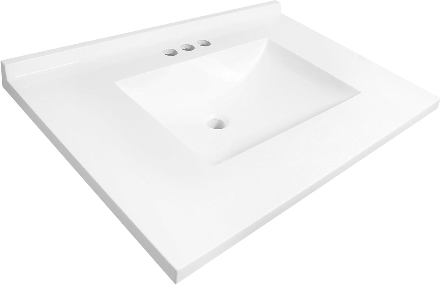 37 Inch Camilla Modern Vanity Top with  Backsplash, White – Design House, 630236