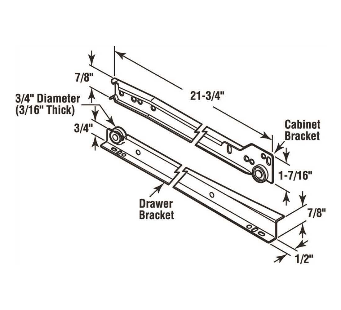 Prime-Line Bottom Mount RV and Mobile Home Drawer Slides, White (1 Set)