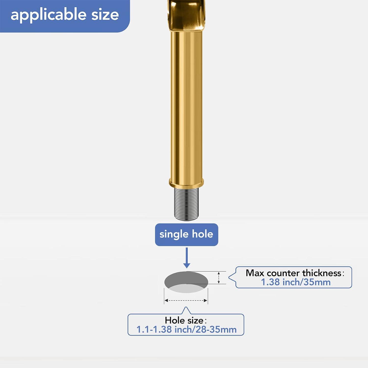 Brushed Gold Tall Single Handle Bathroom Faucet